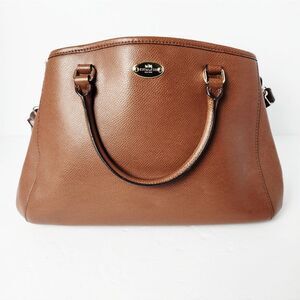 Coach Margot Carryall Satchel Saddle Brown Crossgrain Leather 13x9x5